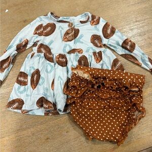 Posh Peanut Football and Polka Dot Peplum Set